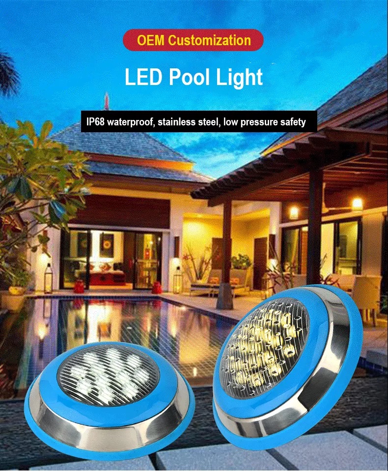 warm white or rgb stainless steel led swimming pool light