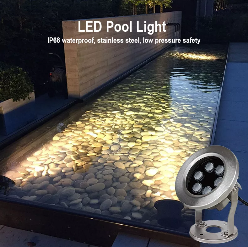 IP68 stainless steel led underwater light for fountains