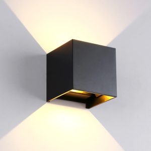 Angle adjustable up and down square wall light