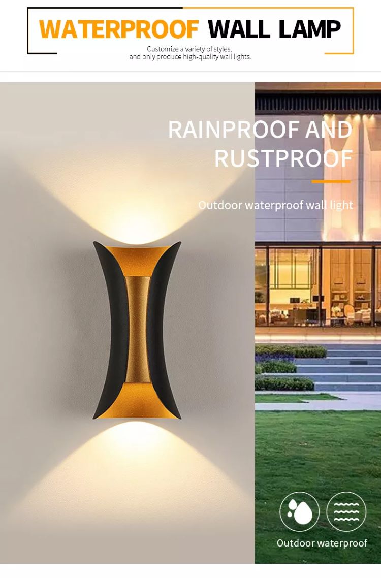 YL-6023M Golden Ip65 Wall Light Aluminum Waterproof