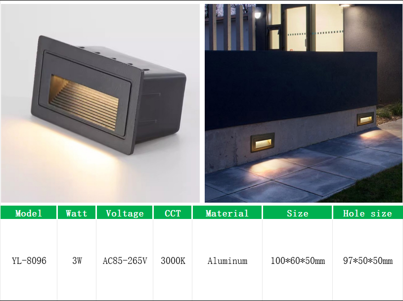 YL-8096 Outdoor Step Lights IP65 for Garden Step Lighting