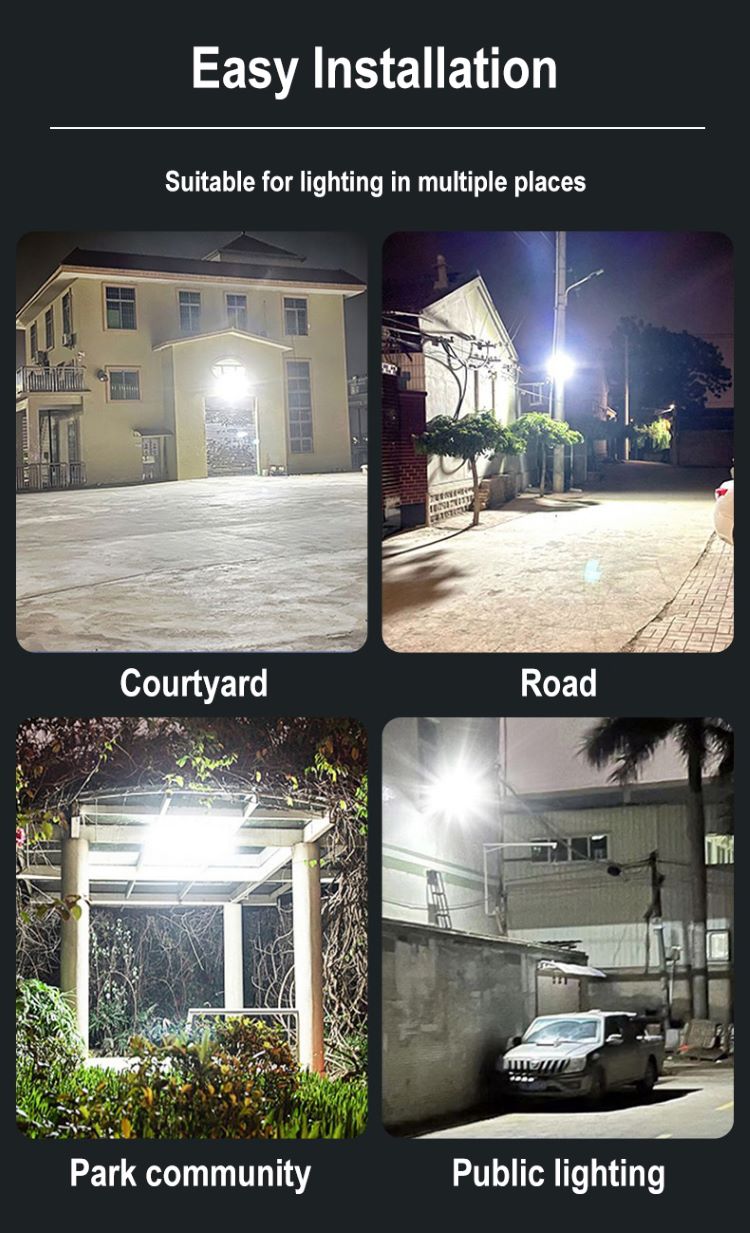 easy installation suitable for lighting in multiple places such as courtyard road park community public lighting