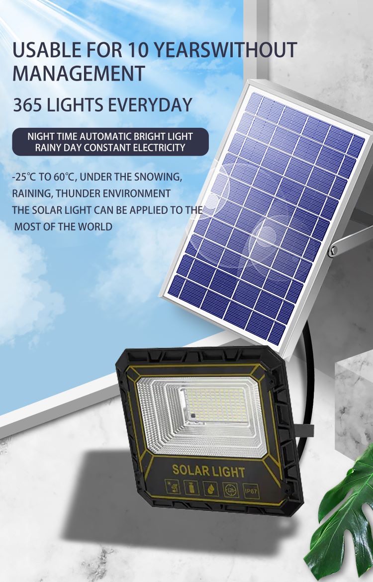 led solar floodlight usable for 10 years without management