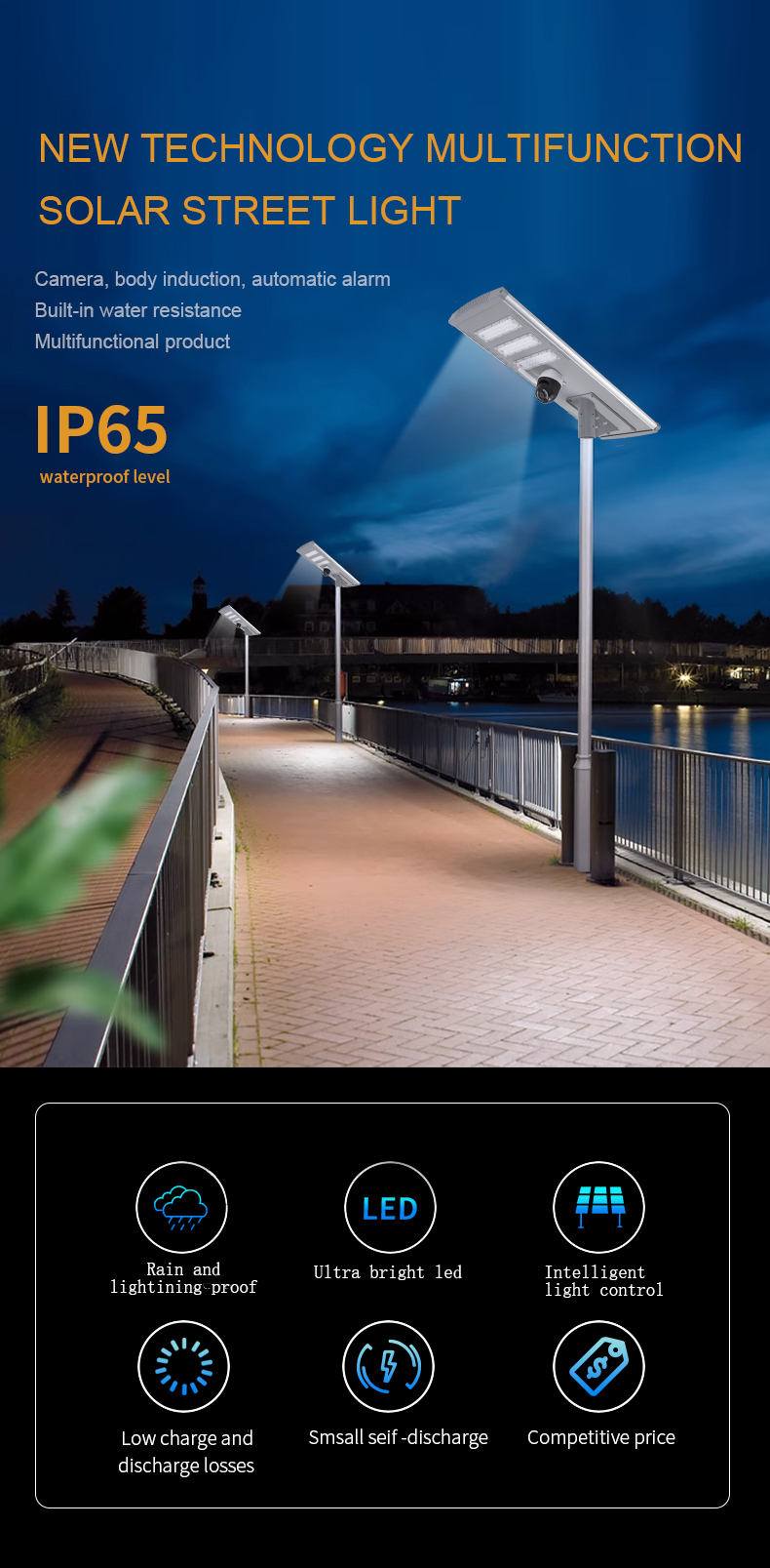 solar street light with 4g camera