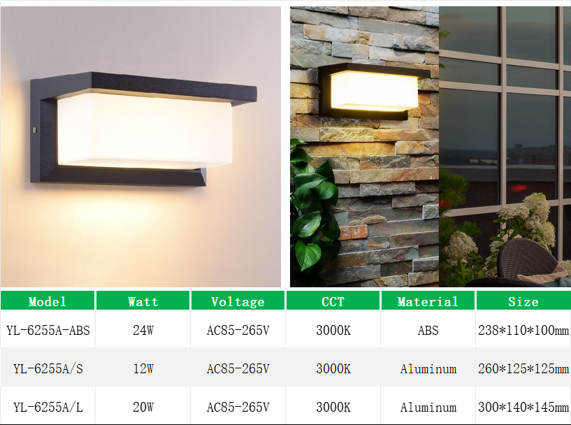 YL-6255B Outdoor Wall Light Ip65 Waterproof Wall Lamp