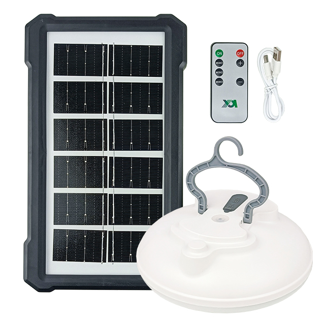 portable camping lamp with individual solar panels