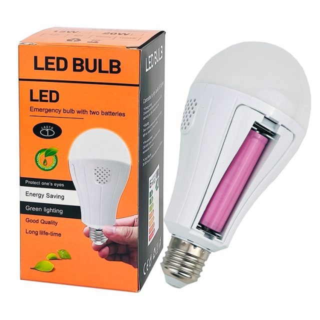 battery light bulb with 2 18650 lithium batteries