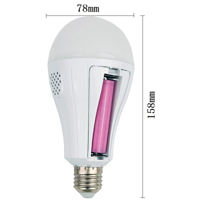 battery light bulb with 2 18650 lithium batteries - Image 4