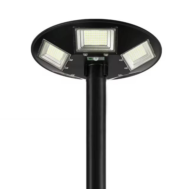 led ufo solar light with pole round garden street light - Image 2