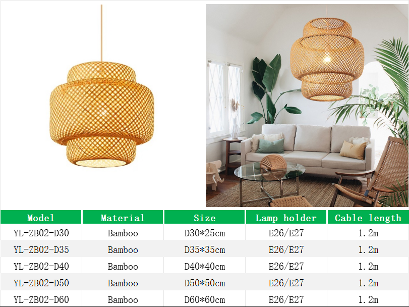 YL-ZB02 Stretchable Bamboo Chandelier Pendant Lights