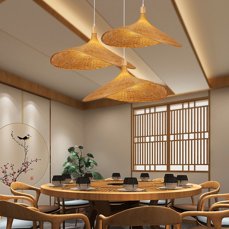 bamboo weaving lamp for restaurant led pendant light