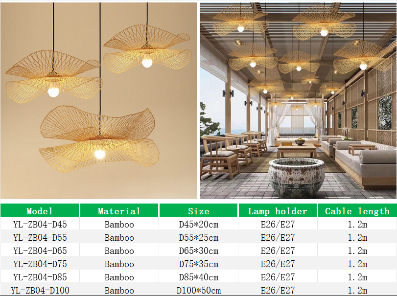 YL-ZB04 Stackable Bamboo Pendant Light for Restrauant