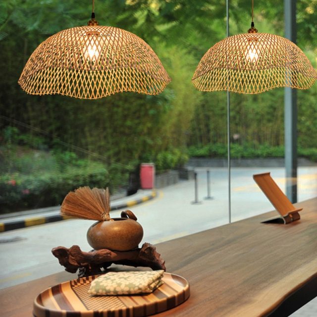 Japanese style dinning and tea room bamboo pendant lamp - Image 2