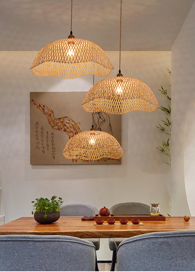 Japanese style dinning and tea room bamboo pendant lamp