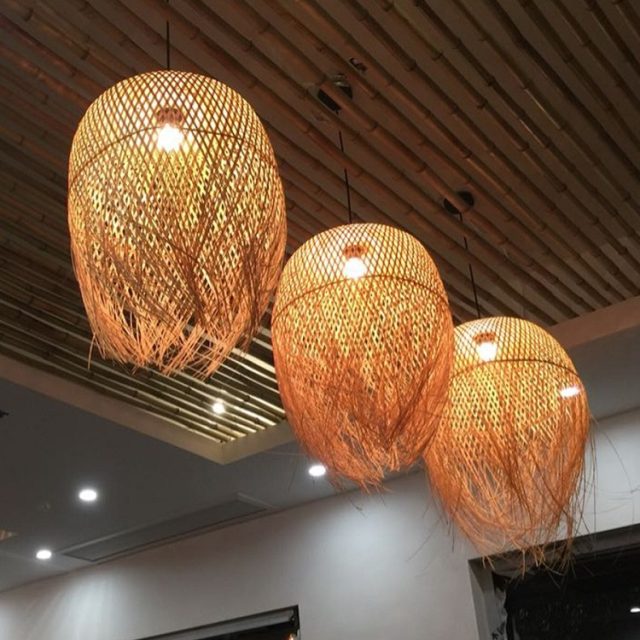 bamboo woven Southeast Asia and Japanese pendant light - Image 3