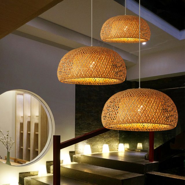 staircase pendant light modern hanging bamboo light - Image 3