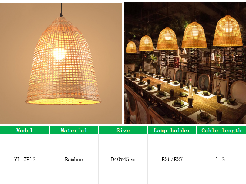 YL-ZB12 Stackable Bamboo Hanging Lights for Restrauant