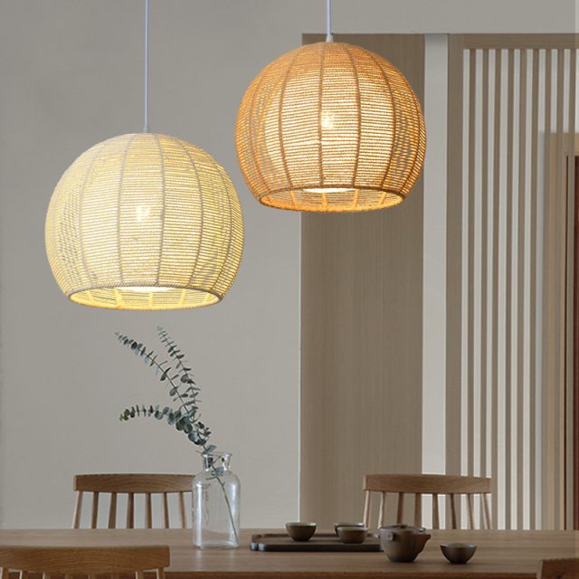 japanese hand made grease rope weaving pendant lights