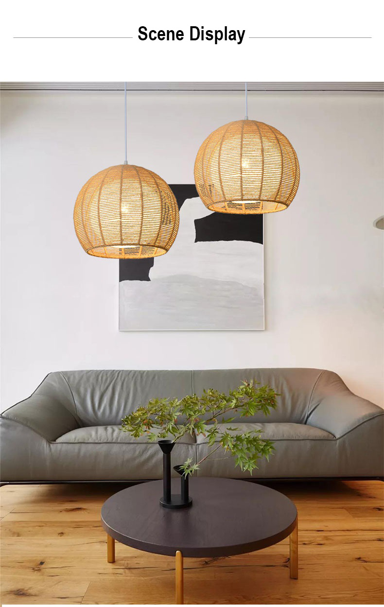 japanese hand made grease rope weaving pendant lights