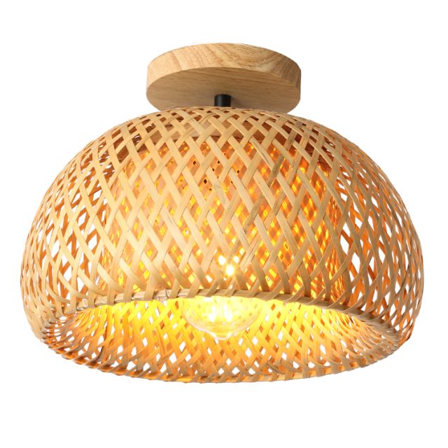 japanese ceiling light with bamboo lamp shade - Image 3