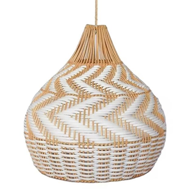 Handmade Modern Rattan Woven Lampshade America Pendant light - Image 2