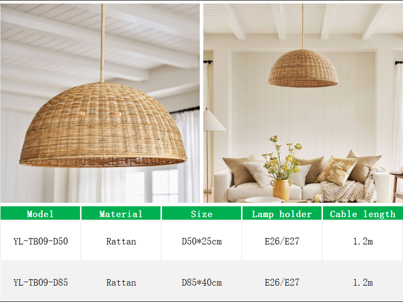 YL-TB09 Rattan Hanging Lights for Restaurant and Dining Room