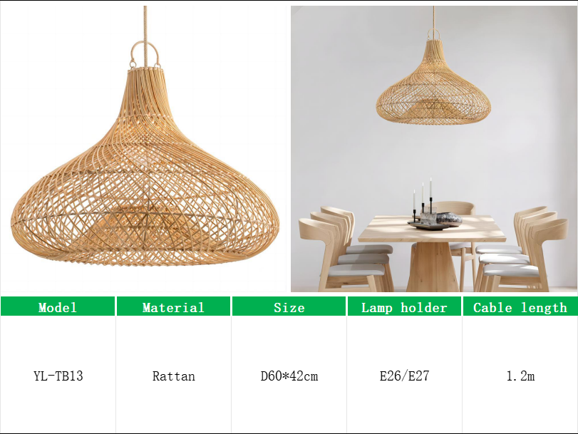 YL-TB13 Large Size Rattan chandeliers & pendant lights