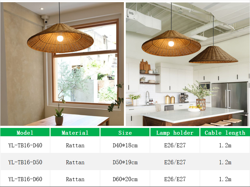 YL-TB16 Rattan Ceiling Light for Indoor Decoration lighting