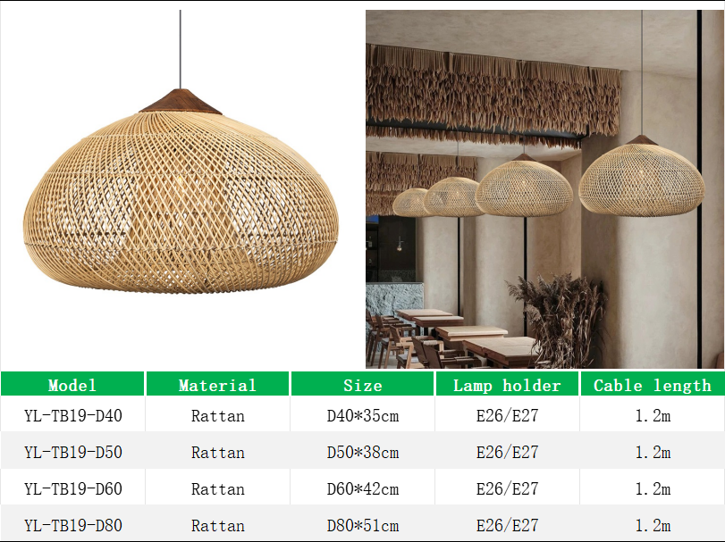 YL-TB19 Bohemia Rattan Lampshades for Hotel and Mall
