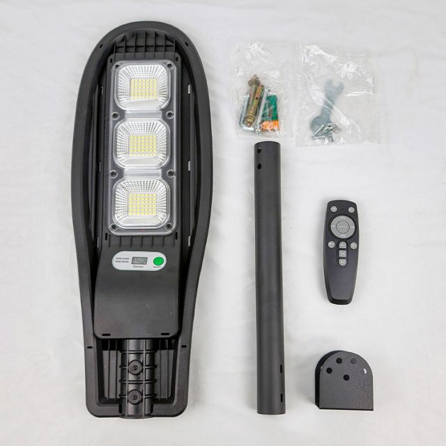 300W Household Garden Solar Light with Lamp Pole All in One Human Motion Sensor Solar Street Light