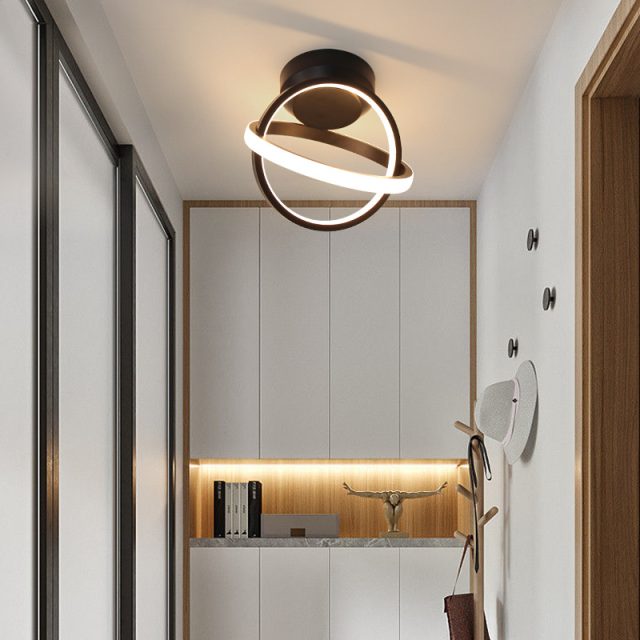 Simple Design Modern 3CCT Balcony Porch Corridor Black Golden Metal Circle Led Ceiling Light - Image 3