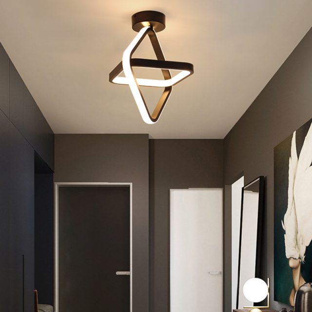 Simple Design Modern 3CCT Balcony Porch Corridor Black Golden Metal Circle Led Ceiling Light - Image 4