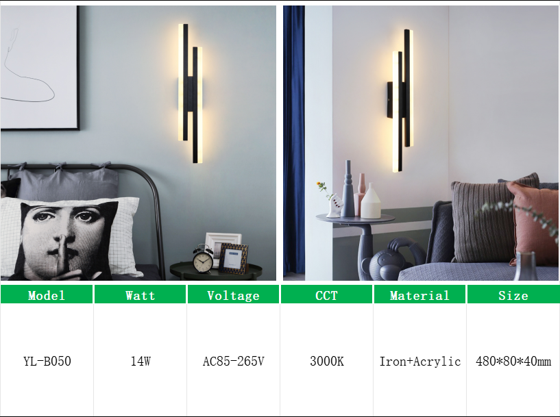 YL-B050 Modern Hotel Wall Light Luxury Bedside lighting