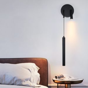 Wall Sconce Hanging Light for Hotel Bedside Length Adjustable Led Metal Wall Lamp