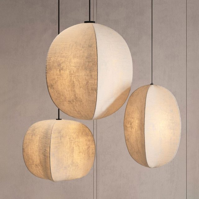 YL-BY11 Fabric Lamp Shade Wabi Sabi Pendant Light - Image 2