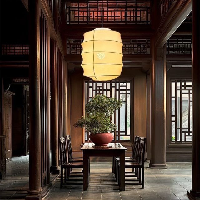 YL-BY08 Fabric Lamp Shade Wabi Sabi Pendant Light - Image 2