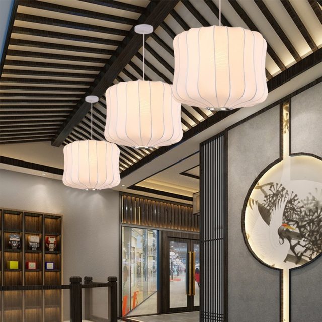 YL-BY06 Fabric Lamp Shade Wabi Sabi Pendant Light - Image 2