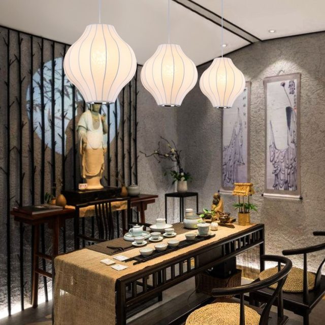 YL-BY02 Fabric Lamp Shade Wabi Sabi Pendant Light - Image 2