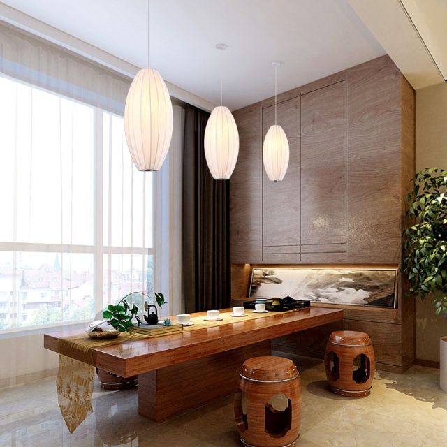YL-BY07 Fabric Lamp Shade Wabi Sabi Pendant Light - Image 2