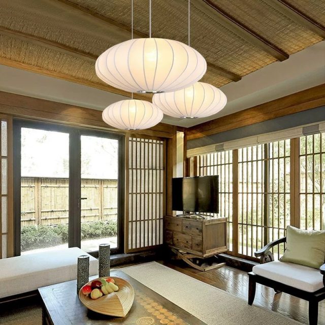 YL-BY03 Fabric Lamp Shade Wabi Sabi Pendant Light - Image 2
