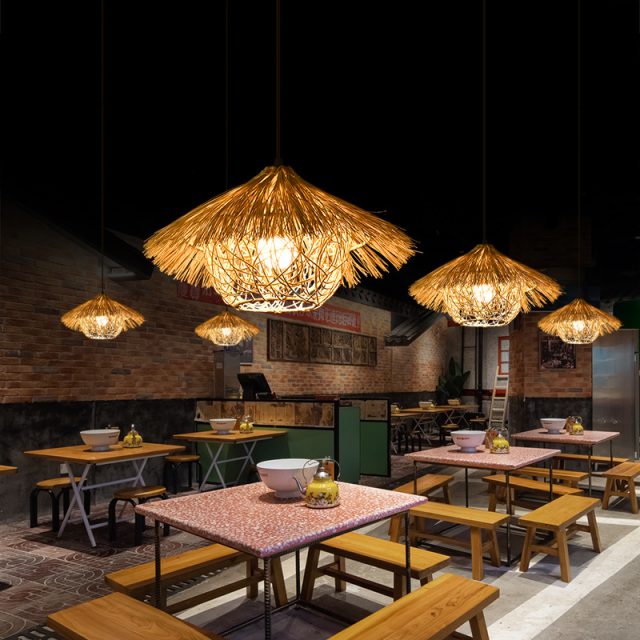 YL-TB25 Wabi-Sabi Style Rattan Hanging Pendant Lights