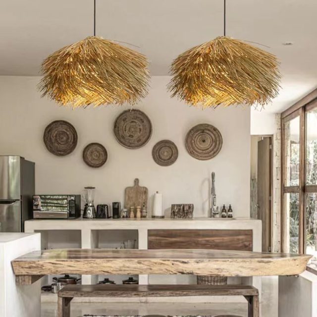 YL-TB26 Wabi-Sabi Style Rattan Hanging Pendant Lights - Image 3