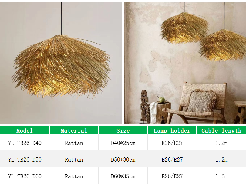 YL-TB26 Wabi-Sabi Bamboo Lamp Rattan Pendant Light