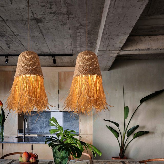 YL-TB28 Wabi-Sabi Style Rattan Hanging Pendant Lights - Image 3