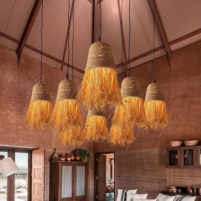 YL-TB28 Wabi-Sabi Style Rattan Hanging Pendant Lights - Image 5