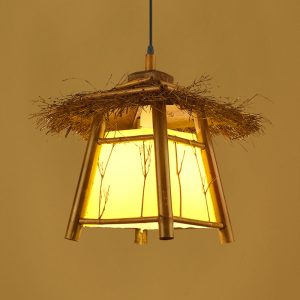 YL-ZB37 Environmentally Friendly Natural Bamboo Hanging Pendant Light for Restaurant and Cafe