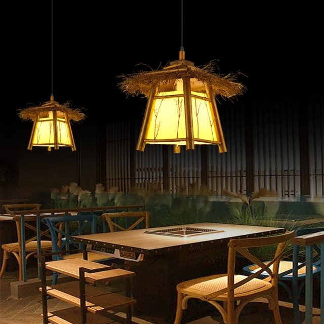 YL-ZB37 Environmentally Friendly Natural Bamboo Hanging Pendant Light for Restaurant and Cafe - Image 3