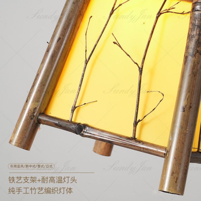 YL-ZB37 Environmentally Friendly Natural Bamboo Hanging Pendant Light for Restaurant and Cafe - Image 5