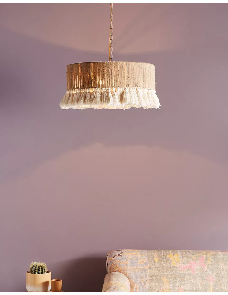 YL-ZS19 Hemp Rope Hanging Bohemian Pendant Lights
