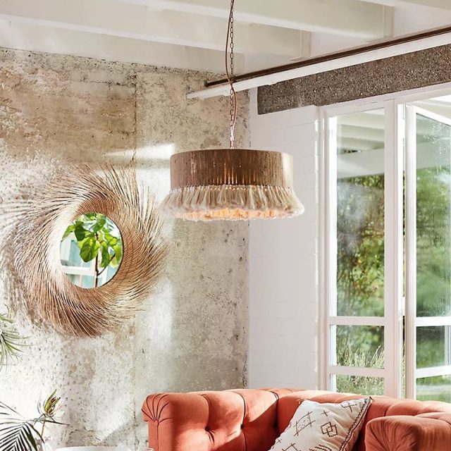 YL-ZS19 Hemp Rope Hanging Bohemian Pendant Lights - Image 3